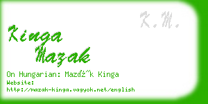 kinga mazak business card